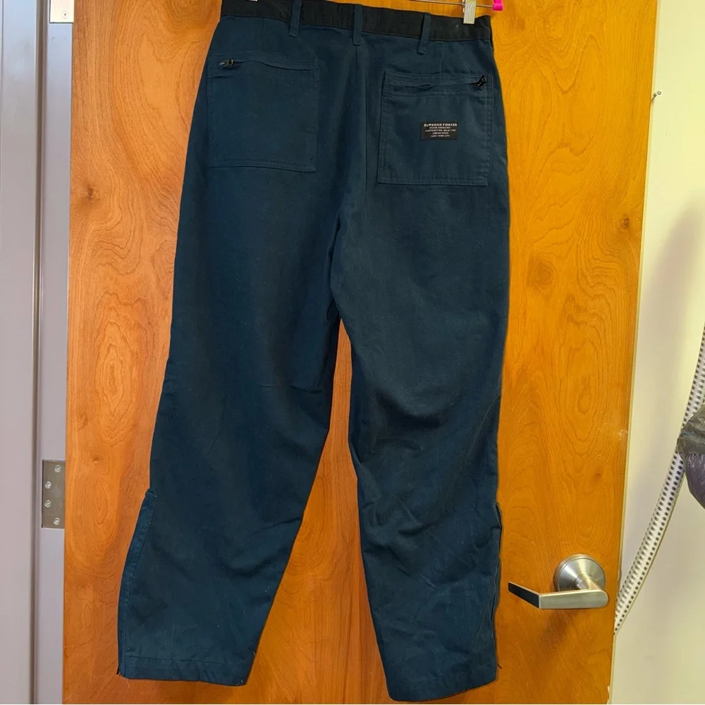 Vintage Supreme Work Pants Zip Pockets Mens Size 34X30 Navy Blue Rare - Picture 2 of 10